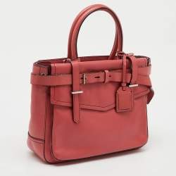 Pre Owned Reed Krakoff Red Leather Medium Boxer Tote