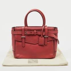 Pre Owned Reed Krakoff Red Leather Medium Boxer Tote