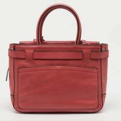 Pre Owned Reed Krakoff Red Leather Medium Boxer Tote