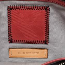 Pre Owned Reed Krakoff Red Leather Medium Boxer Tote