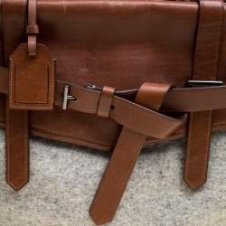 Reed Krakoff Brown/Grey Leather and Wool Gator Boxer II Duffle Bag