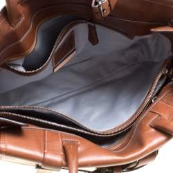 Reed Krakoff Brown/Grey Leather and Wool Gator Boxer II Duffle Bag