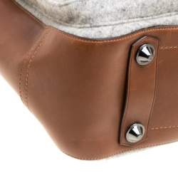 Reed Krakoff Brown/Grey Leather and Wool Gator Boxer II Duffle Bag
