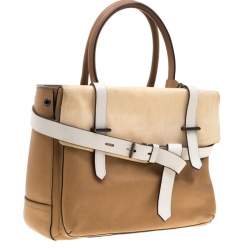 Reed Krakoff Brown/Beige Leather Boxer Tote