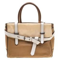 Reed Krakoff Brown/Beige Leather Boxer Tote