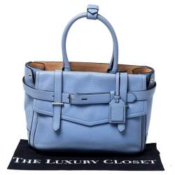 Pre Owned Reed Krakoff Sky Blue Leather Boxer Tote