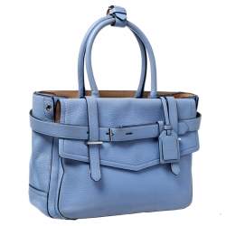 Pre Owned Reed Krakoff Sky Blue Leather Boxer Tote