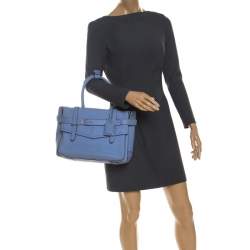 Pre Owned Reed Krakoff Sky Blue Leather Boxer Tote