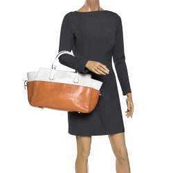 Reed Krakoff Tan/White Leather Atlantique Tote