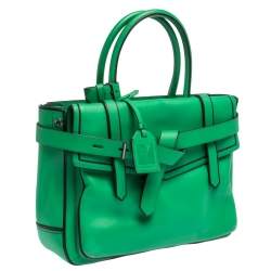 Reed Krakoff Green/Black Leather Boxer Tote