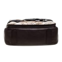 Reed Krakoff Dark Brown/Beige Zebra Print Calfhair and Leather Boxer Tote