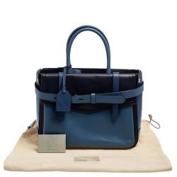 Reed Krakoff Two Tone Blue Leather Gator Boxer II Tote