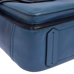 Reed Krakoff Two Tone Blue Leather Gator Boxer II Tote