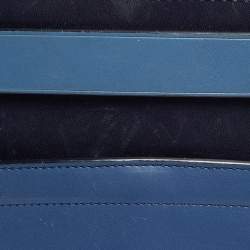 Reed Krakoff Two Tone Blue Leather Gator Boxer II Tote
