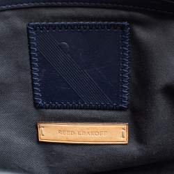 Reed Krakoff Two Tone Blue Leather Gator Boxer II Tote