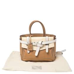 Pre Owned حقيبة يد ريد كراكوف بوكسر جلد كريمي/ بني فاتح