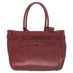 Pre Owned Reed Krakoff Burgundy Calf Hair And Leather Boxer Tote