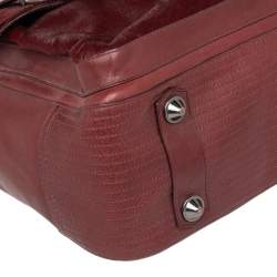 Pre Owned Reed Krakoff Burgundy Calf Hair And Leather Boxer Tote