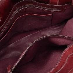 Pre Owned Reed Krakoff Burgundy Calf Hair And Leather Boxer Tote