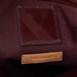 Pre Owned Reed Krakoff Burgundy Calf Hair And Leather Boxer Tote