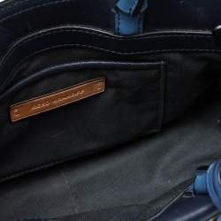 Pre Owned Reed Krakoff Two Tone Blue Leather Micro Boxer Tote