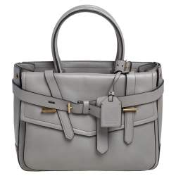 Pre Owned Reed Krakoff Grey Leather Gator Boxer II Tote