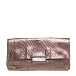 Reed Krakoff Metallic Bronze Python Ayer Standard Clutch