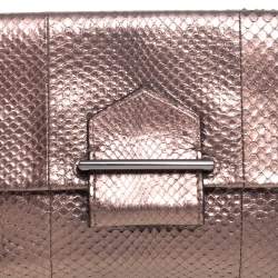 Reed Krakoff Metallic Bronze Python Ayer Standard Clutch