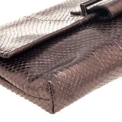 Reed Krakoff Metallic Bronze Python Ayer Standard Clutch