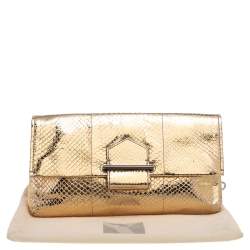 Reed Krakoff Metallic Gold Python Clutch