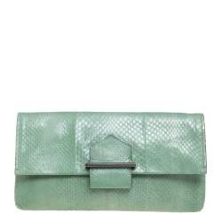 Reed Krakoff Mint Green Python Clutch