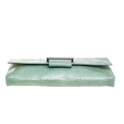 Reed Krakoff Mint Green Python Clutch