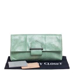 Reed Krakoff Mint Green Python Clutch
