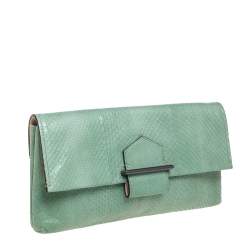 Reed Krakoff Mint Green Python Clutch