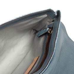 Pre Owned Reed Krakoff Light Blue Snakeskin Envelope Clutch