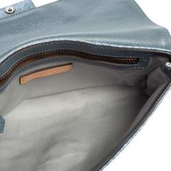 Pre Owned Reed Krakoff Light Blue Snakeskin Envelope Clutch