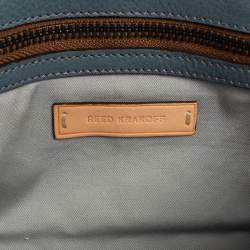 Pre Owned Reed Krakoff Light Blue Snakeskin Envelope Clutch