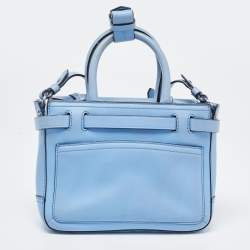 Pre Owned Reed Krakoff Blue Leather Micro Boxer Tote