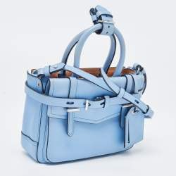 Pre Owned Reed Krakoff Blue Leather Micro Boxer Tote