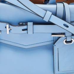 Pre Owned Reed Krakoff Blue Leather Micro Boxer Tote