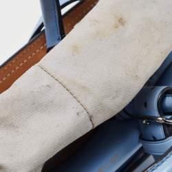 Pre Owned Reed Krakoff Blue Leather Micro Boxer Tote