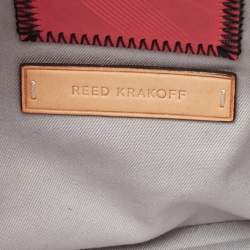 Pre Owned Reed Krakoff Red Leather Medium Boxer Tote