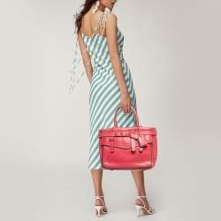 Pre Owned Reed Krakoff Red Leather Medium Boxer Tote