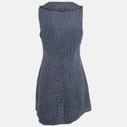 مملوكة مسبقًا فساتين ريفورميشن كتان بنقاط زرقاء بدون أكمام قصيرة مقاس متوسط (ميديون)