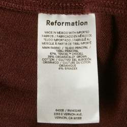 Pre Owned Reformation Dark Plum Knit Scarf Detail Maxi Dress S