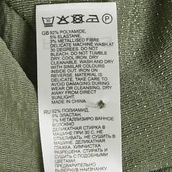 Pre Owned Reiss Green Sequin Jersey Tie-Up Detail Liana Crop Top S