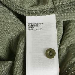 Pre Owned Reiss Green Sequin Jersey Tie-Up Detail Liana Crop Top S