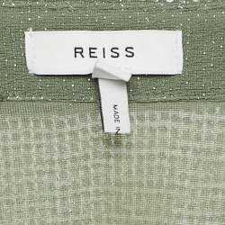 Pre Owned Reiss Green Sequin Jersey Tie-Up Detail Liana Crop Top S