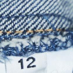 Pre Owned جاكيت ريجينا بيو دنيم أزرق مع حزام ميف متوسط