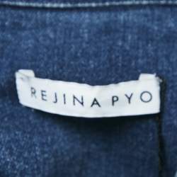 Pre Owned جاكيت ريجينا بيو دنيم أزرق مع حزام ميف متوسط